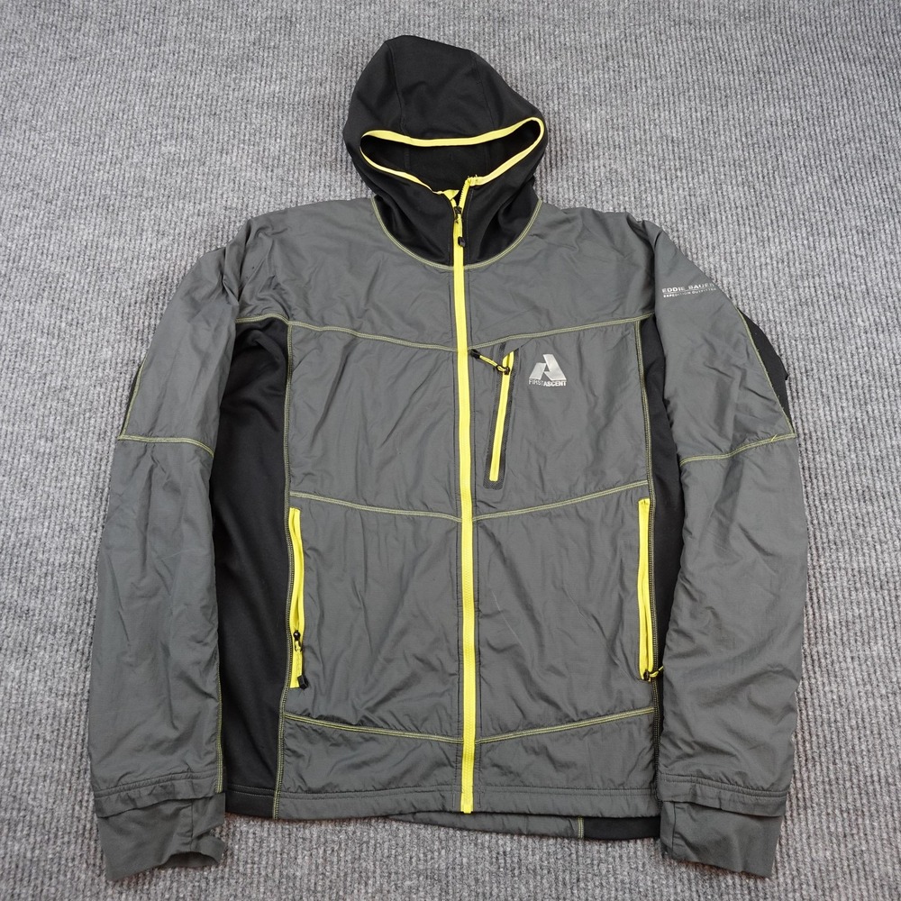 Eddie Bauer First Ascent Jacket Mens Large Hooded Full Zip Softshell Primaloft